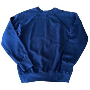 Vintage 80s Navy Blue Crewneck Pullover Raglan Sweatshirt by Signal / XS S